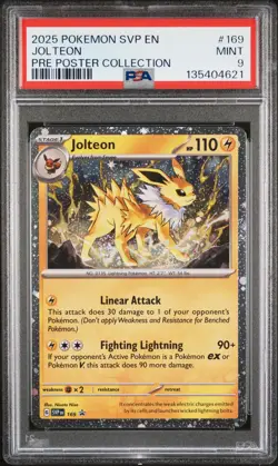 2025 POKEMON SVP EN-SV BLACK STAR PROMO #169 JOLTEON PSA 9 - Image 1