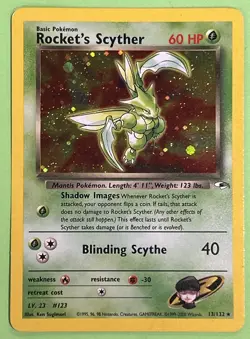 Pokemon TCG Gym Heroes HOLO Rockets Scyther 013/132 NEAR MINT NO PLAY - Image 1