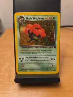 Pokemon TCG Holo Rare Dark Vileplume Card 13/82 Vintage LP Condition - Image 1