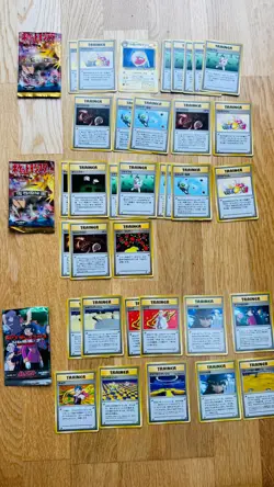 JAPANESE POKEMON CARDS GYM BOOSTER 2 x1 +MYSTERY OF THE FOSSILS x2 PACKS - OPEN - Image 1