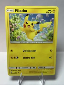 Pokemon Pikachu 19/68 Mint Regular Card, Sun & Moon EN, Hidden Fates - Image 1
