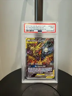 2019 Pokemon Sun & Moon Black Star Moltres & Zapdos & Articuno GX Promo PSA 9 - Image 1