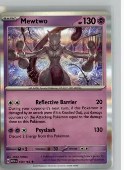 MEWTWO 150/165 R 151 POKEMON NM - Image 1