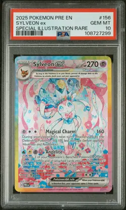 2025 POKEMON PRE EN-PRISMATIC EVOLUTIONS #156 SYLVEON EX PSA 10 - Image 1