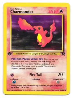 Charmander 50/82 Common Team Rocket Pokemon 1st Edition MP - Image 1