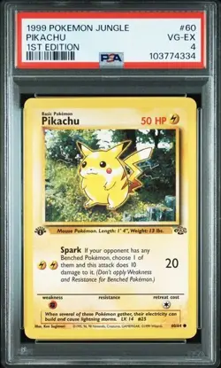 PSA 4 POKEMON ENGLISH 1ED PIKACHU 60/64 JUNGLE 1999 456 - Image 1