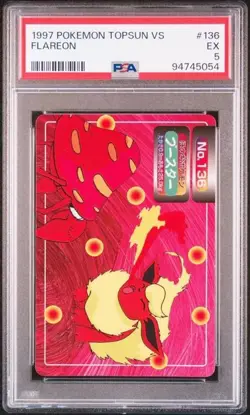 PSA 5 JAPANESE POKEMON TOPSUN VS FLAREON PARASECT #136 1997 252 - Image 1