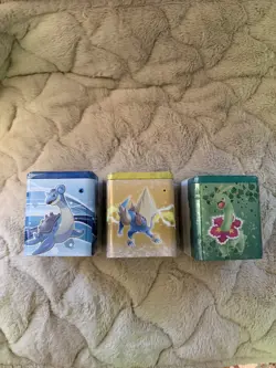 Pokemon TCG: Stacking Tin 2025 - 3 Packs, Stickers - SEALED, IN HAND 3 TINS! - Image 1