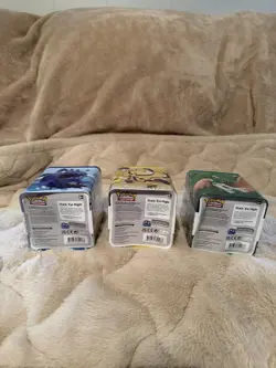 Pokemon TCG: Stacking Tin 2025 - 3 Packs, Stickers - SEALED, IN HAND 3 TINS! - Image 4