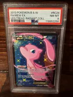 2013 POKEMON B&W LEGEND TREASURES RADIANT COLL RC24/RC25 FULL ART/MEW EX PSA 8 - Image 1