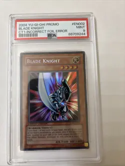 2004 Yu-Gi-Oh! Blade Knight CT1-EN002 Incorrect Foil Error Misprint PSA 9 - Image 1