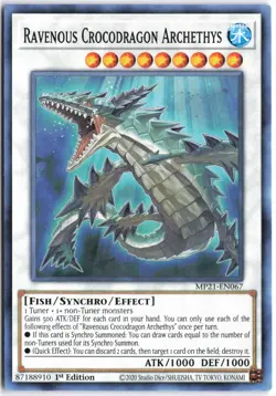 Yugioh - Ravenous Crocodragon Archethys MP21-EN067 1st Edition - 2021 Tin of Anc - Image 1