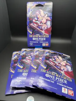 Lot of 5 One Piece OP-14 The Azure Sea's Seven Sleeved Booster Packs English - Image 2