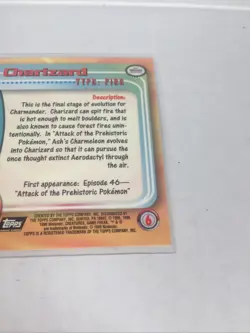 Pokemon Card Charizard #06 Non Holo Topps Series 1 1999 TV Animation Edition - Image 5