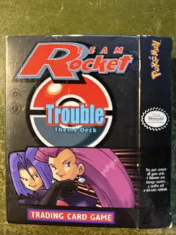 Pokemon Team Rocket Trouble Theme Deck WOTC 1999 Box opened, cards sealed - Image 1