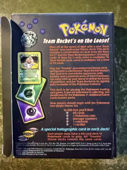 Pokemon Team Rocket Trouble Theme Deck WOTC 1999 Box opened, cards sealed - Image 3