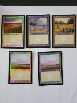 MTG Plains Foil Japanese JPN Language SET OF 5 Magic The Gathering - Image 1