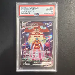 2023 Pokemon Crown Zenith Deoxys VMAX Full Art Ultra Rare Holo PSA 10 GEM MINT - Image 1