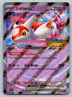 Latias ex 076/191 Double Rare Surging Sparks Pokemon Near Mint - Image 1