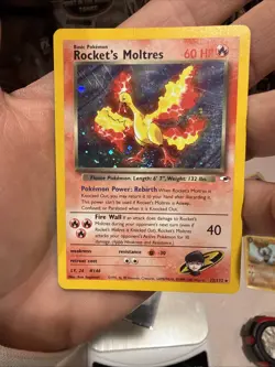 Pokemon TCG Rockets Moltres Holo Rare Card 12/132 Gym Heroes Set - Image 1