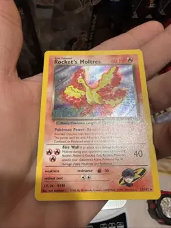 Pokemon TCG Rockets Moltres Holo Rare Card 12/132 Gym Heroes Set - Image 2