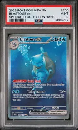 PSA 9 MINT 2023 POKEMON MEW EN-151 #200 BLASTOISE ex SPECIAL ILLUSTRATION RARE - Image 1