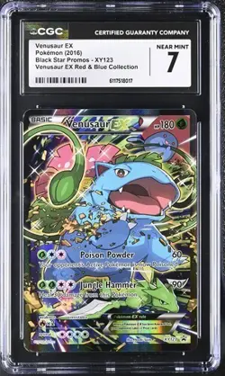 POKEMON RED & BLUE COLLECTION BLACK STAR PROMO VENUSAUR EX XY123 CGC 7 - Image 1