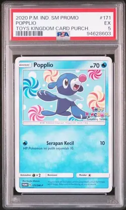 PSA 5 POKEMON INDONESIA POPPLIO 171/SM-P TOYS KINGDOM PURCHASE PROMO 414 - Image 1