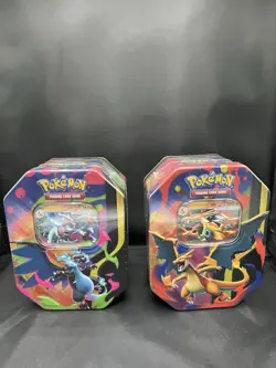 Pokemon TCG Mega Charizard X and Y Tins Sealed 2026 - Set of 2 New/Sealed - Image 1