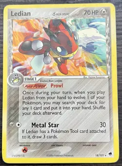 Ledian Delta Species 18/101 Pokemon TCG Dragon Frontiers Rare Non Holo MP - Image 1