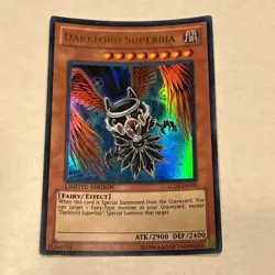 Yu-Gi-Oh Card - LC02-EN005 - DARKLORD SUPERBIA (ultra rare holo) - NM/Mint - Image 1