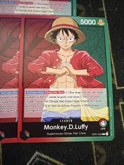 39 Pre-Errata Monkey.d.luffy Op01-003 Leader One Piece Romance Dawn English - Image 2