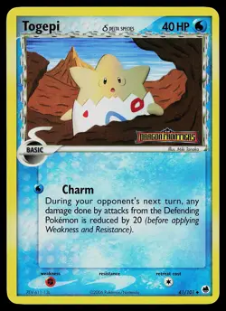 Pokemon Card - Togepi Dragon Frontiers 41/101 Uncommon Reverse Holo Stamped - Image 1