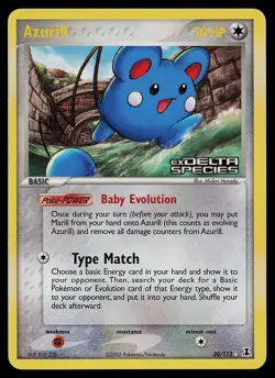 Pokemon Card - Azurill Delta Species 20/113 Rare Reverse Holo Stamped - Image 1