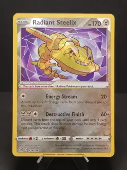 Radiant Steelix 124/196 Lost Origin Ultra Rare Holo Pokemon TCG Card NM - Image 1
