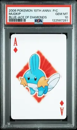 PSA 10 POKEMON PLAYING CARD MUDKIP BLUE ACE DIAMONDS 10TH ANNIVERSARY POP 5 293 - Image 1