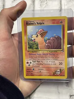 Blaine's Vulpix 65/132 Common Gym Heroes Pokemon Pokemon Card WOTC Vintage NM - Image 1