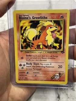 Pokemon Card Gym Challenge 62/132 BLAINE'S GROWLITHE Pokemon TCG Common NM/MT - Image 1