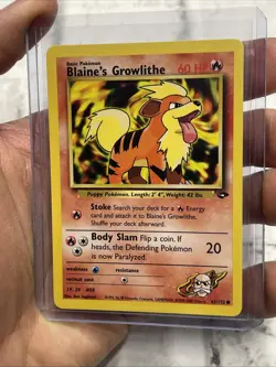 Pokemon Card Gym Challenge 62/132 BLAINE'S GROWLITHE Pokemon TCG Common NM/MT - Image 2