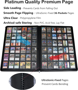 Premium 2300 Pockets Card Binder, Large 36-Pocket 2000+ Ringless Trading Card Al - Image 4