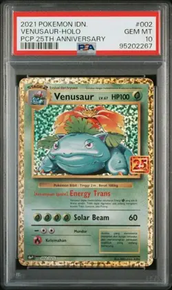PSA 10 POKEMON INDONESIA VENUSAUR 002/025 PROMO CARD PACK 25TH ANNIVERSARY 415 - Image 1