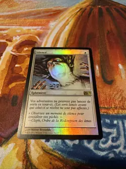 Silence Magic The Gathering M14 FRENCH FOIL Lightly Played - Image 1