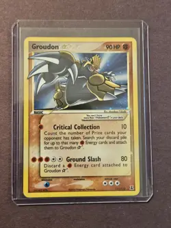 Pokemon Groudon Gold Star Holo Rare Card 111/113 Delta Species - Image 1