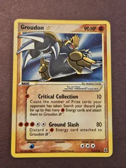 Pokemon Groudon Gold Star Holo Rare Card 111/113 Delta Species - Image 2