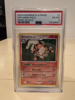 2009 POKEMON PLATINUM RISING RIVALS #1 ARCANINE-HOLO PSA 6 - Image 1