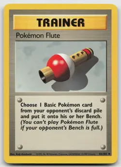 Pokemon Flute Uncommon Unlimited Base Set 86/102 LP - Image 1