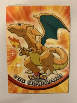 1999 Topps Pokemon TV Charizard #6 Blue Logo 1st Print Run - Image 1