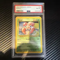 Pokemon TCG Paras Jungle 59/64 Unlimited Common 40 HP PSA 8 1999 - Image 1