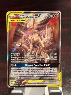 Arceus Dialga Palkia GX Alt Art Pokemon Sun & Moon Cosmic Eclipse 221/236-NM - Image 1