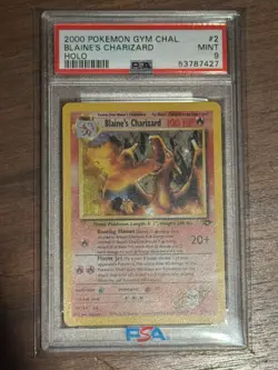 2000 Pokemon Gym Challenge Blaines Charizard Holo - PSA 9 MT - Image 1